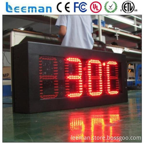 outdoor led time and temp led clock signs big time digital wall clock led wall clock display
